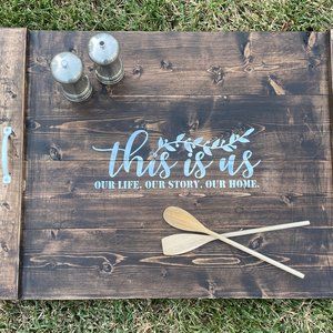 Handcrafted Stove Top Cover | Stained Wood